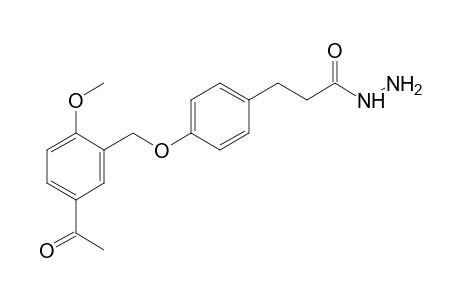 p-[(5-acetyl-2-methoxybenzyl)oxy]hydrocinnamic acid, hydrazide