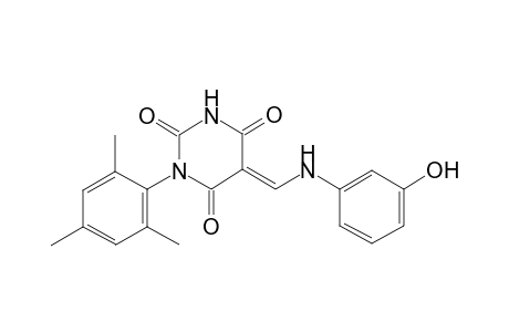 (5E)-5-[(3-Hydroxyanilino)methylene]-1-mesityl-2,4,6(1H,3H,5H)-pyrimidinetrione