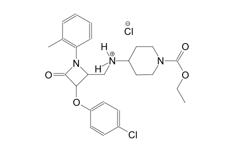 4-piperidinaminium, N-[[3-(4-chlorophenoxy)-1-(2-methylphenyl)-4-oxo-2-azetidinyl]methyl]-1-(ethoxycarbonyl)-, chloride