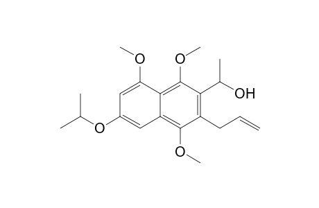 2-Naphthalenemethanol, 1,4,8-trimethoxy-.alpha.-methyl-6-(1-methylethoxy)-3-(2-propenyl)-, (.+-.)-