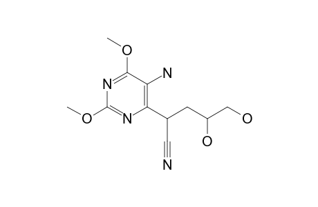 2-(5-amino-2,6-dimethoxy-pyrimidin-4-yl)-4,5-dihydroxy-valeronitrile