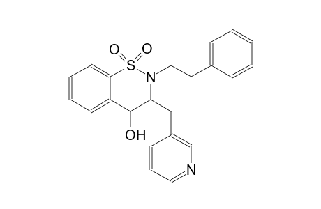 2H-1,2-benzothiazin-4-ol, 3,4-dihydro-2-(2-phenylethyl)-3-(3-pyridinylmethyl)-, 1,1-dioxide