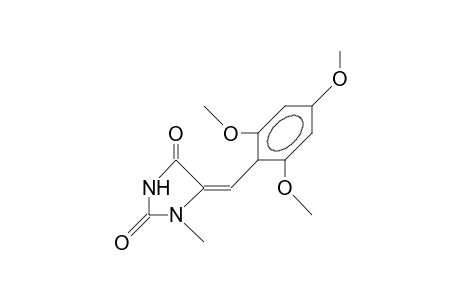 (E)-5-([2,4,6-Trimethoxy-phenyl]-methylene)-1-methyl-hydantoin