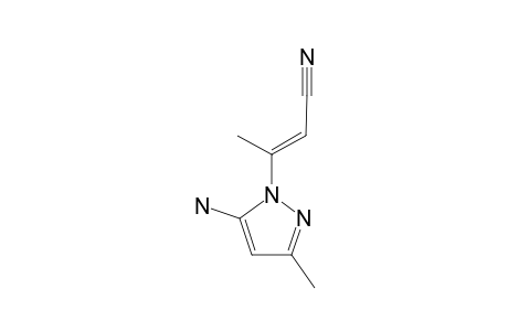 (E)-3-(5-amino-3-methylpyrazol-1-yl)but-2-enenitrile