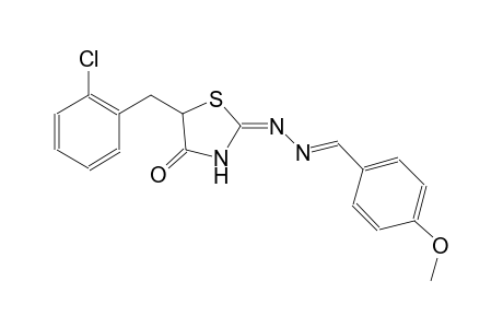 benzaldehyde, 4-methoxy-, [(2E)-5-[(2-chlorophenyl)methyl]-4-oxothiazolidinylidene]hydrazone