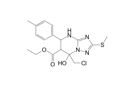 Ethyl 7-hydroxy-7-chloromethyl-5-(4-methylphenyl)-2-methylthio-4,5,6,7-tetrahydro-1,2,4-triazolo[1.5-a]pyrimidine-6-carboxylate