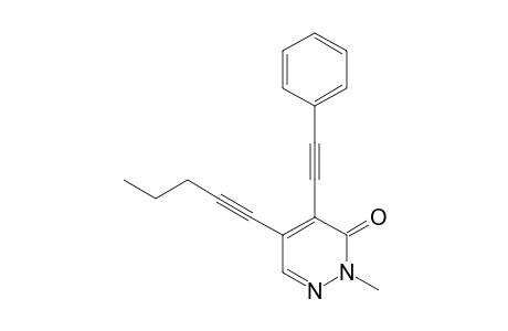 2-methyl-5-pent-1-ynyl-4-(2-phenylethynyl)pyridazin-3-one