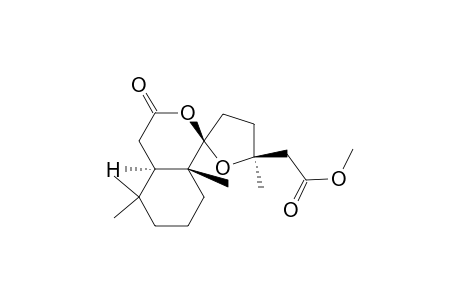 Spiro[1H-2-benzopyran-1,2-(3'H)-furan]-5'-acetic acid, decahydro-5,5,5',8a-tetramethyl-3-oxo, methyl ester, [1R-[1.alpha.(S*),4a.alpha.,8a.beta.]]-