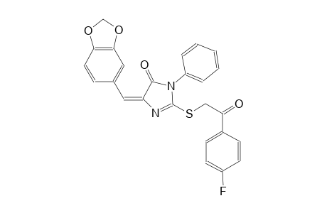 4H-imidazol-4-one, 5-(1,3-benzodioxol-5-ylmethylene)-2-[[2-(4-fluorophenyl)-2-oxoethyl]thio]-3,5-dihydro-3-phenyl-, (5E)-