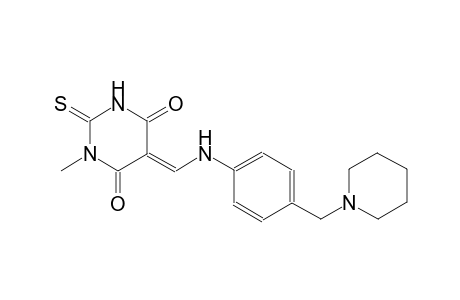 (5E)-1-methyl-5-{[4-(1-piperidinylmethyl)anilino]methylene}-2-thioxodihydro-4,6(1H,5H)-pyrimidinedione