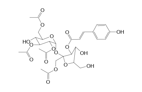 1-o-Acetyl-3-o-p-coumaroyl-.beta.,D-fructofuranosyl 2.3,6-tri-o-acetyl-.alpha.,D-glucopyranoside