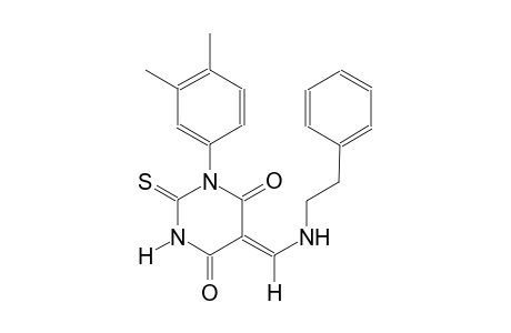 (5Z)-1-(3,4-dimethylphenyl)-5-{[(2-phenylethyl)amino]methylene}-2-thioxodihydro-4,6(1H,5H)-pyrimidinedione