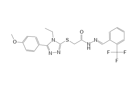 2-{[4-ethyl-5-(4-methoxyphenyl)-4H-1,2,4-triazol-3-yl]sulfanyl}-N'-{(E)-[2-(trifluoromethyl)phenyl]methylidene}acetohydrazide