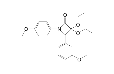 3,3-Diethoxy-4-(m-methoxyphenyl)-N-(p-methoxyphenyl)azetidinone