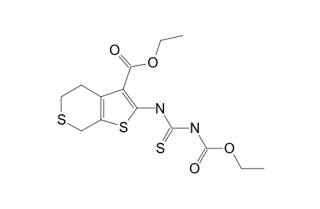 2-((ETHOXYCARBONYLAMINOTHIOXOMETHYL)-AMINO)-4,7-DIHYDRO-5H-THIENO-[2,3-C]-THIOPYRAN-3-CARBOXYLIC-ACID-ETHYLESTER