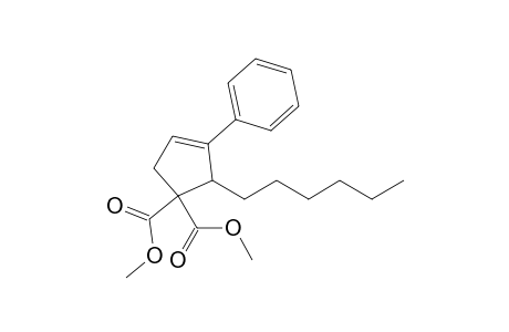 2-hexyl-3-phenyl-cyclopent-3-ene-1,1-dicarboxylic acid dimethyl ester