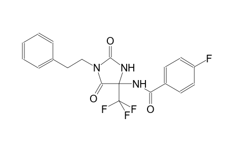 N-[2,5-dioxo-1-(2-phenylethyl)-4-(trifluoromethyl)-4-imidazolidinyl]-4-fluorobenzamide