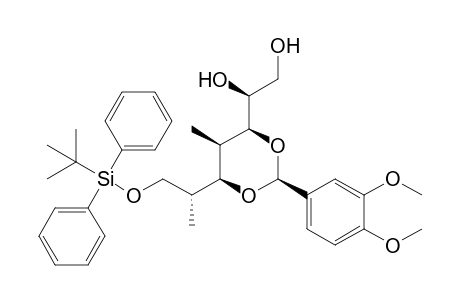 (2S,3S,4R,5S,6R)-7-(tert-Butyldiphenylsilyloxy)-3,5-[(S)-3,4-dimethoxybenzylidenedioxy]-4,6-dimethylheptane-1,2-diol