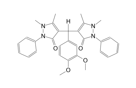 4,4'-((3,4-dimethoxyphenyl)methylene)bis(1,5-dimethyl-2-phenyl-1H-pyrazol-3(2H)-one)