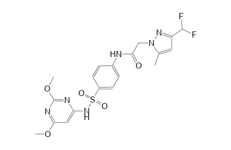 2-[3-(difluoromethyl)-5-methyl-1H-pyrazol-1-yl]-N-(4-{[(2,6-dimethoxy-4-pyrimidinyl)amino]sulfonyl}phenyl)acetamide