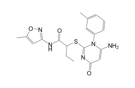 2-{[6-amino-1-(3-methylphenyl)-4-oxo-1,4-dihydro-2-pyrimidinyl]sulfanyl}-N-(5-methyl-3-isoxazolyl)butanamide
