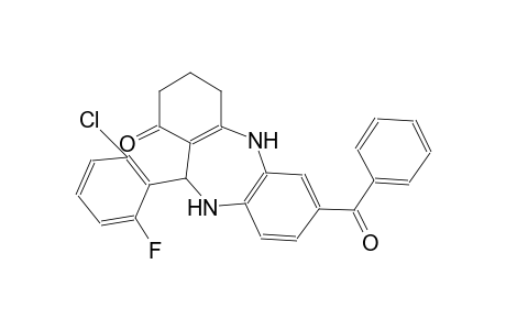 1H-dibenzo[b,e][1,4]diazepin-1-one, 7-benzoyl-11-(2-chloro-6-fluorophenyl)-2,3,4,5,10,11-hexahydro-