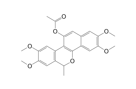 6H-Benzo[d]naphtho[1,2-b]pyran-11-ol, 2,3,8,9-tetramethoxy-6-methyl-, acetate