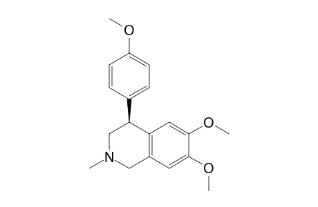 6,7-Dimethoxy-4-(4-methoxyphenyl)-2-methyl-1,2,3,4-tetrahydroisoquinoline