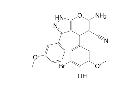 6-amino-4-(3-bromo-4-hydroxy-5-methoxyphenyl)-3-(3-methoxyphenyl)-1,4-dihydropyrano[2,3-c]pyrazole-5-carbonitrile