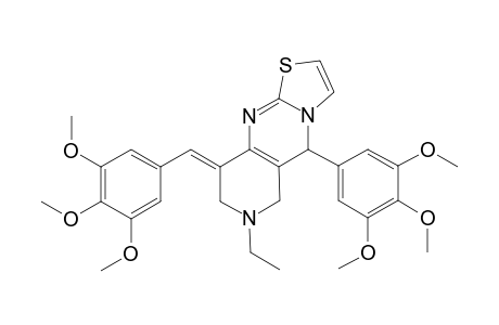 7-ethyl-5-(3,4,5-trimethoxybenzyl-idene)-9-(3,4,5-trimethoxyphenyl)-6,7,8,9-tetrahydro-5H-pyrido[4,3-d]thiazolo[3,2-a]pyramidines
