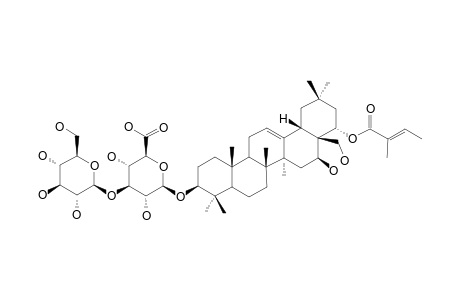 ALTERNOSIDE-XI;CHICHIPEGENIN-22-O-TIGLOYL-3-O-BETA-D-GLUCOPYRANOSYL-(1->3)-BETA-D-GLUCURONOPYRANOSIDE