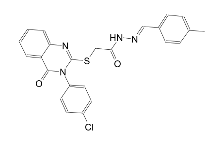 2-{[3-(4-chlorophenyl)-4-oxo-3,4-dihydro-2-quinazolinyl]sulfanyl}-N'-[(E)-(4-methylphenyl)methylidene]acetohydrazide