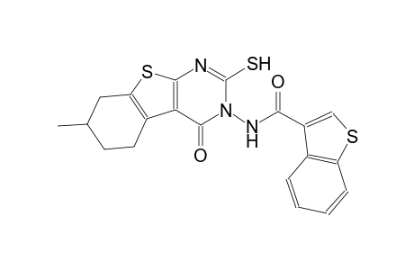 N-(7-methyl-4-oxo-2-sulfanyl-5,6,7,8-tetrahydro[1]benzothieno[2,3-d]pyrimidin-3(4H)-yl)-1-benzothiophene-3-carboxamide