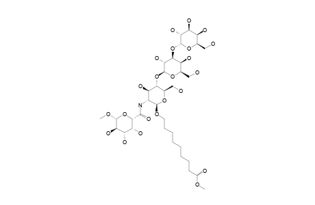#8D;8-METHOXYCARBONYLOCTYL-ALPHA-D-GALACTOPYRANOSYL-(1->3)-BETA-D-GALACTOPYRANOSYL-(1->4)-2-DEOXY-2-(METHYL-BETA-L-GALACTOHEXOPYRANOSYLURONAMIDE)-BETA-D-GLUCOP