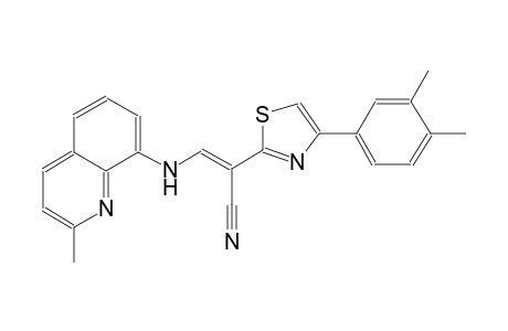 (2E)-2-[4-(3,4-dimethylphenyl)-1,3-thiazol-2-yl]-3-[(2-methyl-8-quinolinyl)amino]-2-propenenitrile