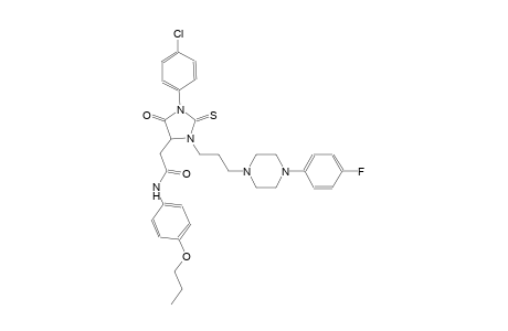 2-(1-(4-chlorophenyl)-3-{3-[4-(4-fluorophenyl)-1-piperazinyl]propyl}-5-oxo-2-thioxo-4-imidazolidinyl)-N-(4-propoxyphenyl)acetamide