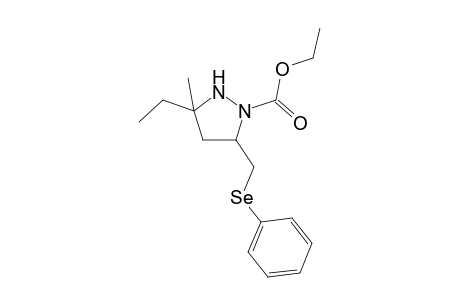 1-Ethoxycarbonyl-3-ethyl-3-methyl-5-(phenylselanylmethyl)pyrazolidine