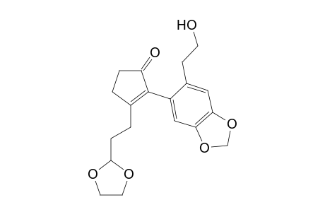 3-[2-(1,3-Dioxolanyl)ethyl]-2-[2'-(2-hydroxyethyl)-4',5'-(methylenedioxy)phenyl]-2-cyclopenten-1-one
