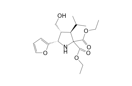 Diethyl (3R,4R,5S)-5-(2-Furyl)-4-(hydroxymethyl)-3-isopropylpyrrolidine-2,2-dicarboxylate
