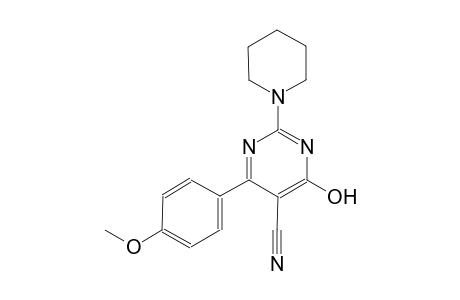 4-hydroxy-6-(4-methoxyphenyl)-2-(1-piperidinyl)-5-pyrimidinecarbonitrile