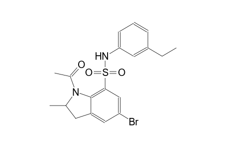 1H-indole-7-sulfonamide, 1-acetyl-5-bromo-N-(3-ethylphenyl)-2,3-dihydro-2-methyl-
