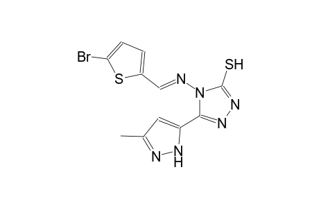 4-{[(E)-(5-bromo-2-thienyl)methylidene]amino}-5-(3-methyl-1H-pyrazol-5-yl)-4H-1,2,4-triazole-3-thiol