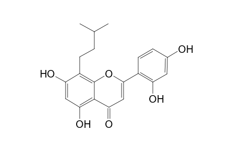 2-(2,4-dihydroxyphenyl)-5,7-dihydroxy-8-(3-methylbutyl)-1-benzopyran-4-one