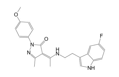 3H-pyrazol-3-one, 4-[1-[[2-(5-fluoro-1H-indol-3-yl)ethyl]amino]ethylidene]-2,4-dihydro-2-(4-methoxyphenyl)-5-methyl-, (4Z)-