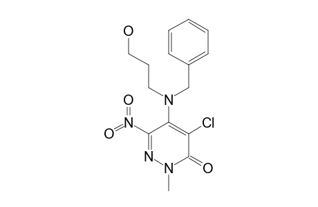 5-(benzyl-(3-hydroxypropyl)amino)-4-chloro-2-methyl-6-nitro-pyridazin-3-one