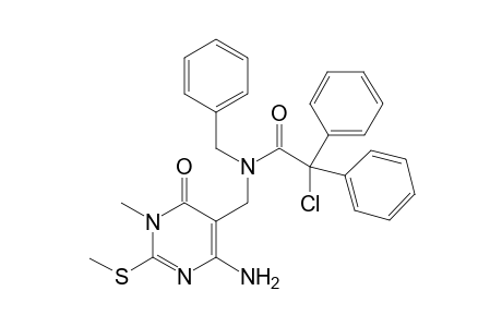 N-{[4-Amino-1-methyl-2-(methylthio)-6-oxo-1,6-dihydropyrimidin-5-yl]methyl}-N-benzyl-2-chloro-2,2-diphenylacetamide