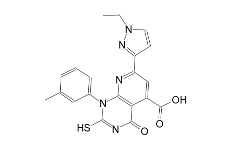 pyrido[2,3-d]pyrimidine-5-carboxylic acid, 7-(1-ethyl-1H-pyrazol-3-yl)-1,4-dihydro-2-mercapto-1-(3-methylphenyl)-4-oxo-