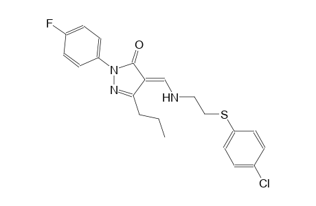 3H-pyrazol-3-one, 4-[[[2-[(4-chlorophenyl)thio]ethyl]amino]methylene]-2-(4-fluorophenyl)-2,4-dihydro-5-propyl-, (4E)-