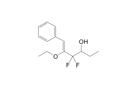 (Z)-5-ethoxy-4,4-bis(fluoranyl)-6-phenyl-hex-5-en-3-ol