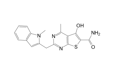 6-[(N-Methylindolyl)methyl]-4-methyl-2-amido-3-hydroxythieno[4,5-d]pyrimidine